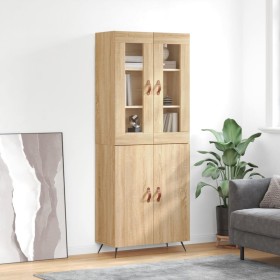 Hohes Sideboard aus eichenfarbenem Sperrholz, 69,5 x 34 x 180 cm von vidaXL, Sideboards - Ref: Foro24-3198188, Preis: 155,15 ...