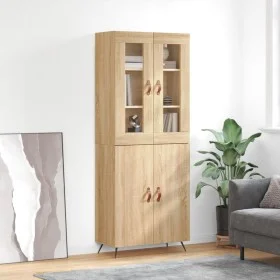 Hohes Sideboard aus eichenfarbenem Sperrholz, 69,5 x 34 x 180 cm von vidaXL, Sideboards - Ref: Foro24-3198188, Preis: 153,05 ...