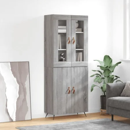 Aparador alto madera contrachapada gris sonoma 69,5x34x180 cm de vidaXL, Aparadores - Ref: Foro24-3198191, Precio: 155,75 €, ...