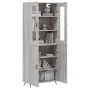 Aparador alto madera contrachapada gris sonoma 69,5x34x180 cm de vidaXL, Aparadores - Ref: Foro24-3198191, Precio: 155,75 €, ...