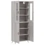 Aparador alto madera contrachapada gris sonoma 69,5x34x180 cm de vidaXL, Aparadores - Ref: Foro24-3198191, Precio: 155,75 €, ...