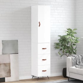 Hochglänzendes Sideboard aus weißem Sperrholz, 34,5 x 34 x 180 cm von vidaXL, Sideboards - Ref: Foro24-3198827, Preis: 118,00...