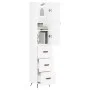 Aparador alto madera contrachapada blanco brillo 34,5x34x180 cm de vidaXL, Aparadores - Ref: Foro24-3198827, Precio: 116,55 €...