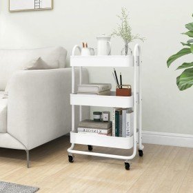 Carrito de cocina 3 niveles acero blanco 43x34x79 cm en Carros e islas | Comprar online en Foro24