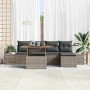 Conjunto de sofá de jardín 6 pcs Gris Poliratán