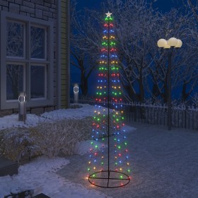 Árbol de Navidad forma de cono 136 LED de colores 70x240 cm