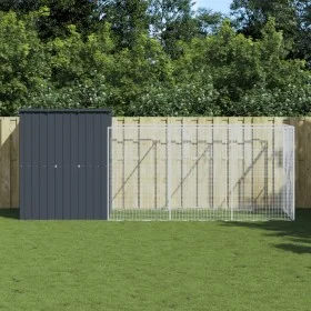 Hundehütte mit verzinktem Stahlgehege 165x455x181 cm von vidaXL, Hundehütten - Ref: Foro24-3189099, Preis: 502,44 €, Rabatt: %