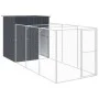 Caseta de perros con corral acero galvanizado 165x455x181 cm de vidaXL, Casetas para perros - Ref: Foro24-3189099, Precio: 50...