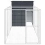 Caseta de perros con corral acero galvanizado 165x455x181 cm de vidaXL, Casetas para perros - Ref: Foro24-3189099, Precio: 50...
