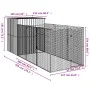 Caseta de perros con corral acero galvanizado 165x455x181 cm de vidaXL, Casetas para perros - Ref: Foro24-3189099, Precio: 50...