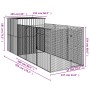 Hundehütte mit verzinktem Stahlgehege 165x455x181 cm von vidaXL, Hundehütten - Ref: Foro24-3189099, Preis: 512,10 €, Rabatt: %