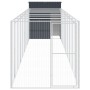 Hundehütte mit Gehege verzinkter Stahl grau 165x1067x181 cm von vidaXL, Hundehütten - Ref: Foro24-3189102, Preis: 841,46 €, R...