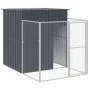 Caseta perros con corral acero galvanizado gris 165x1067x181 cm de vidaXL, Casetas para perros - Ref: Foro24-3189102, Precio:...