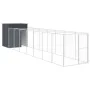 Hundehütte mit Corral grau verzinktem Stahl 165x863x181 cm von vidaXL, Hundehütten - Ref: Foro24-3189101, Preis: 683,83 €, Ra...