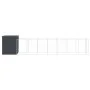Dog house with corral gray galvanized steel 165x863x181 cm by vidaXL, Dog kennels - Ref: Foro24-3189101, Price: 683,83 €, Dis...