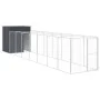 Hundehütte mit Corral grau verzinktem Stahl 165x863x181 cm von vidaXL, Hundehütten - Ref: Foro24-3189101, Preis: 683,83 €, Ra...
