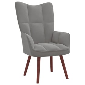 Hellgrauer Samt-Entspannungssessel von vidaXL, Sessel - Ref: Foro24-328051, Preis: 103,88 €, Rabatt: %