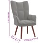 Hellgrauer Samt-Entspannungssessel von vidaXL, Sessel - Ref: Foro24-328051, Preis: 107,58 €, Rabatt: %