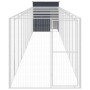 Hundehütte mit Corral grau verzinktem Stahl 165x1271x181 cm von vidaXL, Hundehütten - Ref: Foro24-3189103, Preis: 933,88 €, R...