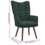 Sillón de relax de terciopelo verde oscuro de vidaXL, Sillones - Ref: Foro24-328053, Precio: 100,72 €, Descuento: %