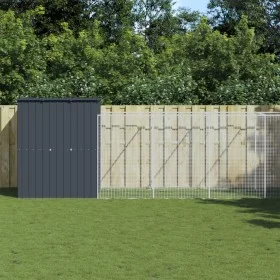Dog kennel with galvanized steel gray enclosure 165x659x181 cm by vidaXL, Dog kennels - Ref: Foro24-3189100, Price: 593,09 €,...