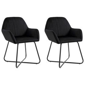Sillas de comedor 2 unidades terciopelo negro Sillas de comedor 2 unidades terciopelo negro