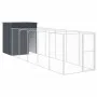 Hundehütte mit Gehege verzinkter Stahl grau 165x659x181 cm von vidaXL, Hundehütten - Ref: Foro24-3189100, Preis: 594,68 €, Ra...