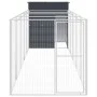 Hundehütte mit Gehege verzinkter Stahl grau 165x659x181 cm von vidaXL, Hundehütten - Ref: Foro24-3189100, Preis: 594,68 €, Ra...