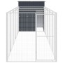 Hundehütte mit Gehege verzinkter Stahl grau 165x659x181 cm von vidaXL, Hundehütten - Ref: Foro24-3189100, Preis: 606,36 €, Ra...