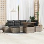 Conjunto de sofá de jardín 7 pcs Gris Poliratán