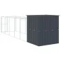 Hundehütte mit Gehege verzinkter Stahl grau 165x659x181 cm von vidaXL, Hundehütten - Ref: Foro24-3189100, Preis: 594,68 €, Ra...