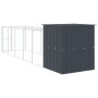 Hundehütte mit Gehege verzinkter Stahl grau 165x659x181 cm von vidaXL, Hundehütten - Ref: Foro24-3189100, Preis: 606,36 €, Ra...