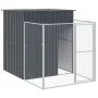 Hundehütte mit Gehege verzinkter Stahl grau 165x659x181 cm von vidaXL, Hundehütten - Ref: Foro24-3189100, Preis: 594,68 €, Ra...