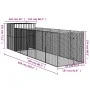 Dog kennel with galvanized steel gray enclosure 165x659x181 cm by vidaXL, Dog kennels - Ref: Foro24-3189100, Price: 594,68 €,...