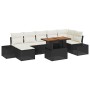 Conjunto de sofá de jardín 8 pcs Negro Poliratán