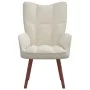 Cream white velvet recliner by vidaXL, Armchairs - Ref: Foro24-328060, Price: 128,36 €, Discount: %