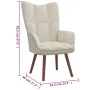Cream white velvet recliner by vidaXL, Armchairs - Ref: Foro24-328060, Price: 128,36 €, Discount: %