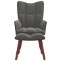 Sillón de relax con taburete terciopelo gris oscuro