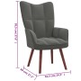 Relaxation armchair with dark gray velvet stool by vidaXL, Armchairs - Ref: Foro24-328063, Price: 128,04 €, Discount: %