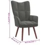 Relaxation armchair with dark gray velvet stool by vidaXL, Armchairs - Ref: Foro24-328063, Price: 127,80 €, Discount: %