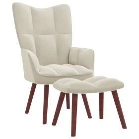 Entspannungssessel mit cremeweißem Samthocker von vidaXL, Sessel - Ref: Foro24-328071, Preis: 158,96 €, Rabatt: %