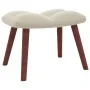 Sillón de relax con taburete terciopelo blanco crema de vidaXL, Sillones - Ref: Foro24-328071, Precio: 158,96 €, Descuento: %