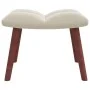 Sillón de relax con taburete terciopelo blanco crema de vidaXL, Sillones - Ref: Foro24-328071, Precio: 158,96 €, Descuento: %