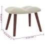 Sillón de relax con taburete terciopelo blanco crema de vidaXL, Sillones - Ref: Foro24-328071, Precio: 158,96 €, Descuento: %