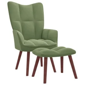 Relaxation armchair with light green velvet stool by vidaXL, Armchairs - Ref: Foro24-328065, Price: 125,59 €, Discount: %