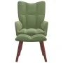 Sillón de relax con taburete de terciopelo verde claro de vidaXL, Sillones - Ref: Foro24-328065, Precio: 124,73 €, Descuento: %