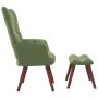 Sillón de relax con taburete de terciopelo verde claro de vidaXL, Sillones - Ref: Foro24-328065, Precio: 124,73 €, Descuento: %