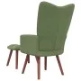 Sillón de relax con taburete de terciopelo verde claro de vidaXL, Sillones - Ref: Foro24-328065, Precio: 124,73 €, Descuento: %
