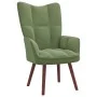 Sillón de relax con taburete de terciopelo verde claro de vidaXL, Sillones - Ref: Foro24-328065, Precio: 124,73 €, Descuento: %