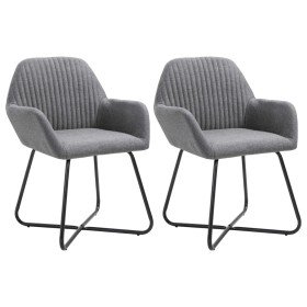 Sillas de comedor 2 unidades tela gris oscuro Sillas de comedor 2 unidades tela gris oscuro